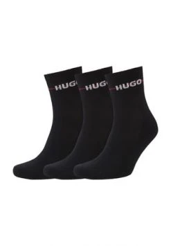 HUGO Kurzsocken 3er-Pack mit Logo-Print, Für Herren - 001 BLACK