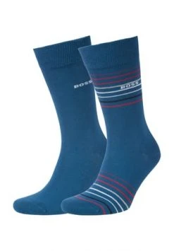BOSS Herren Socken, 2er-Pack, Rippbündchen, OPEN BLUE - Bequemer Alltagssocken