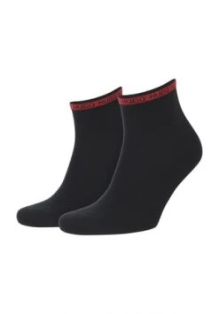 socken-struempfe Verkäufe 11 HUGO Socken 2er-Pack, Logoprint, Für Herren, Schwarz (001 BLACK) - Premium Qualität
